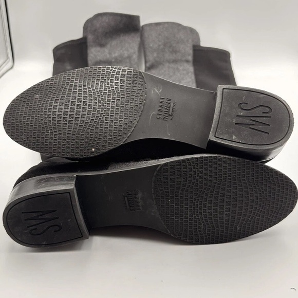 Stuart Weitzman Black & Gray 50/50 Textured Boots•Dark Academia•Steam Punk•Edgy - Picture 4 of 16